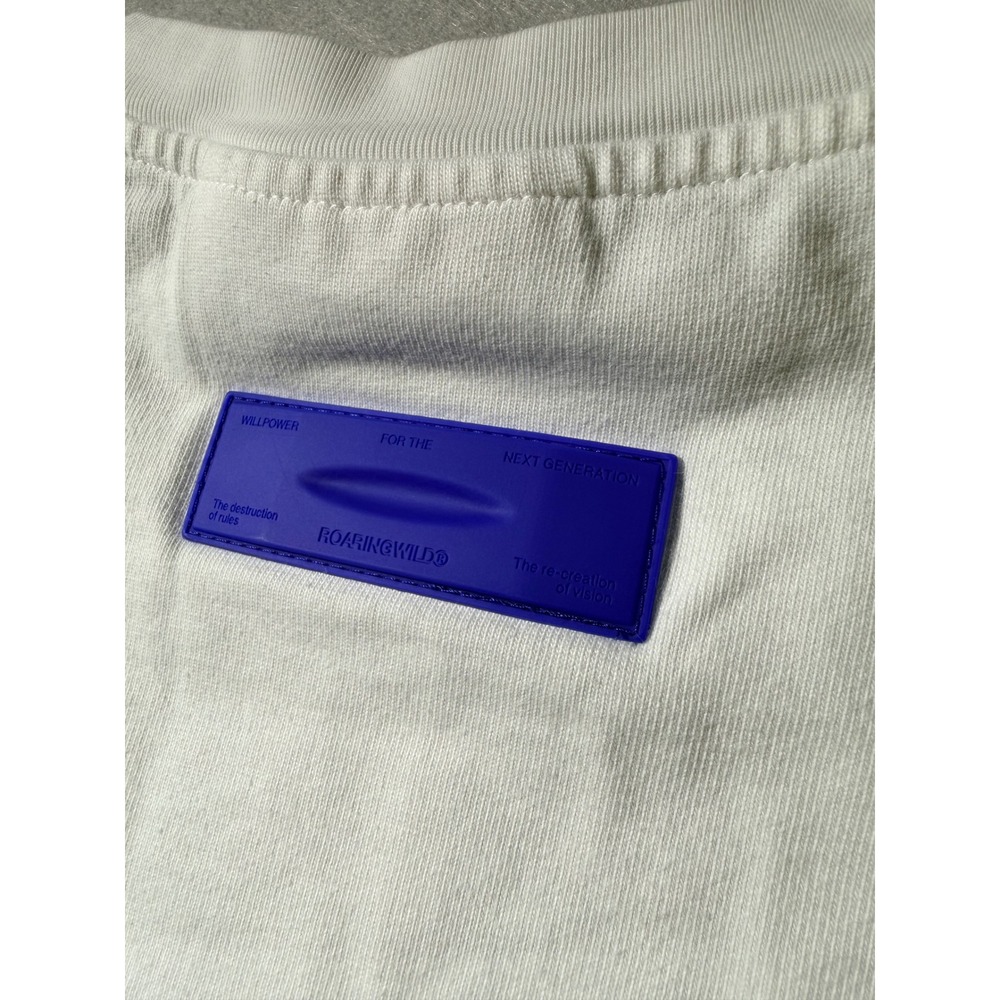 Roaringwild Logo Graphic T-Shirt Mens Medium White Streetwear Short Sleeve Tee - Picture 8 of 8